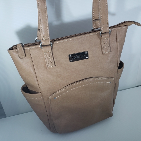 Multi Sac Beige Multi Pocket Functional Faux Leather Shoulder Bag - Picture 12 of 15